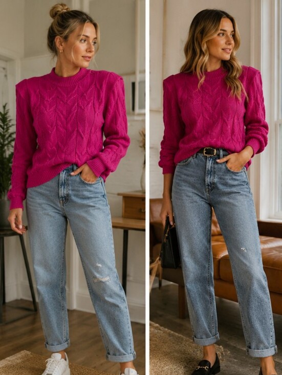 Vintage Sweaters - 90's Vintages SHOULDERS PADS SWEATER